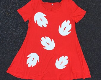 Lilo Dress Disney Bound sizes for girls and women soft knit cotton red dress loose and comfortable lilo and stitch