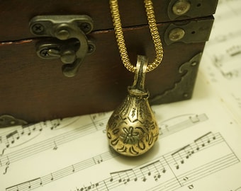 Vintage Brass Bell Necklace, jewelry, women's gift