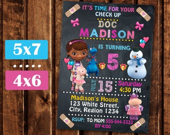 Doc McStuffins Invitation, Doc McStuffins Birthday Party, Doc McStuffins Birthday Invitation, Doc McStuffins Birthday Party Printable