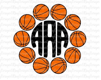 basketball svg, basketball cut file, basketball monogram svg, svg, basketball decal svg monogram, silhouette cut file, cricut cut file sport