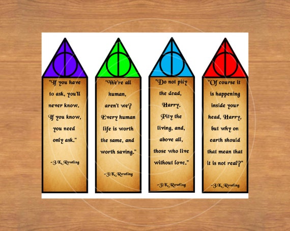 items similar to printable deathly hallows bookmarks harry potter