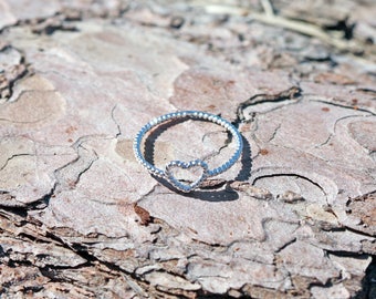 delicate ring heart * silver * heart ring silver plated