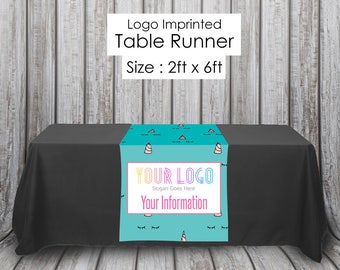 LLR Custom Unicorn Teal Print LuLa LLR Fashion Consultant Table Runner for Boutique and Popup Party - Quick Turnaround