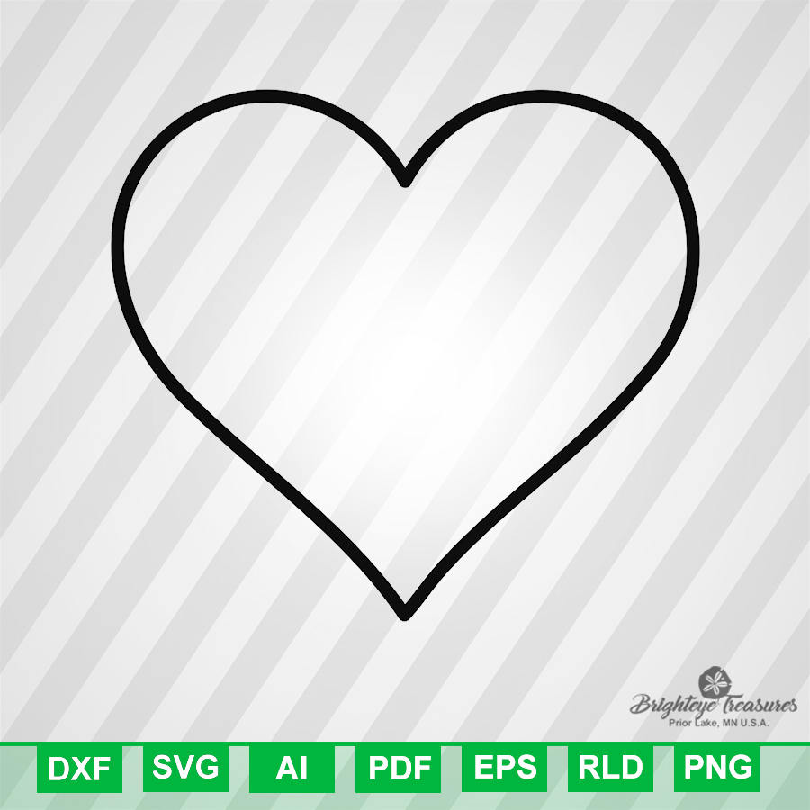 Download Heart Outline - Dxf Svg Ai Pdf Eps Rld RdWorks Png Jpg and ...