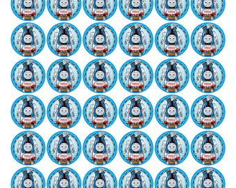 48 X Thomas the Train Edible Cake Decorations Cupcake Toppers Premium Wafer Paper Card#2
