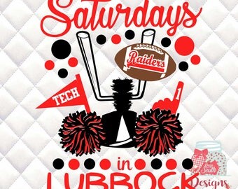 Saturdays in Lubbock - Texas Tech - Tailgating, Gameday - SVG, Silhouette studio bundle - design download