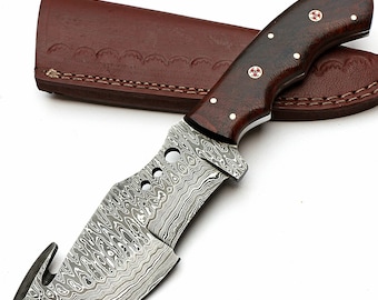 Damascus knife Custom Handmade - Damascus Steel Gut Hook knife