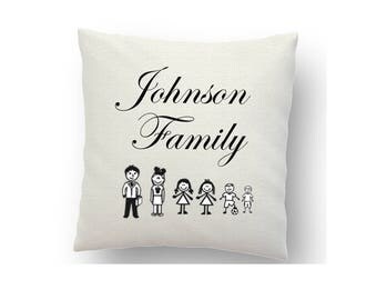 Personalised family cushion cover, printed cushion cover, sublimation ink and a heat press