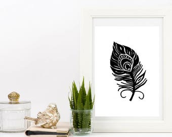 Feather Wall Art peacock feather art | etsy Feather Wall Art peacock feather art | etsy