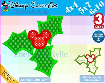 Christmas MICKEY APPLIQUE DESIGNS - 3 Sizes 4x4, 5x7, 6x10