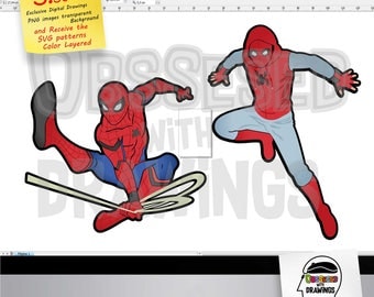 Spiderman Homecoming SVG patterns and Clipart, png images excellent resolution, papercraft application, stickers and more