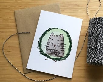 Unhappy cat Greeting Card/Carte de souhait