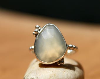 Natural rosecut moonstone ring