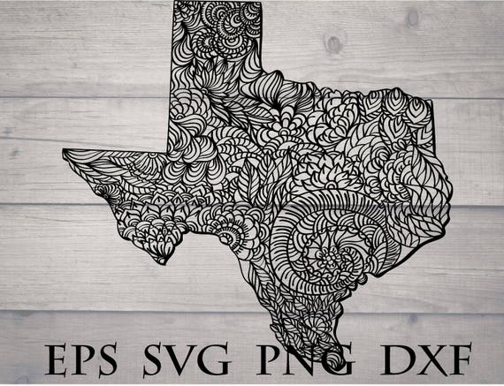 Download Zentangle Texas svg / mandala Texas svg / Texas map for ...