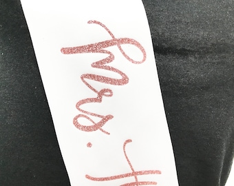 ROSE GOLD GLITTER Future Mrs. Sash, Personalized Bride to Be Sash, Future Mrs. Sash, Bachelorette Sash, Bachelorette Party, B