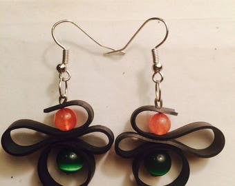 Re-purposed bike tube earrings