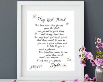 Best friend poem | Etsy