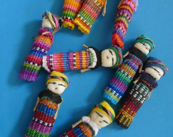 set of 9 dolls lucky Mexican 15X55MM