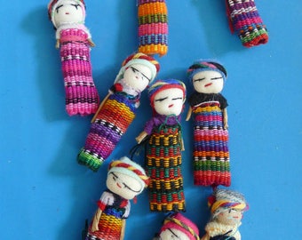 set of 9 dolls lucky Mexican 15X55MM