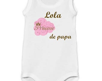 Onesie top Princess dad personalized with name