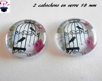 2 theme cage 18mm domed glass cabochon
