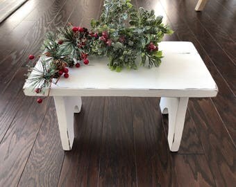 Farmhouse Wood Stool/Decorative Accent Piece - Many Colors & Finishes Available