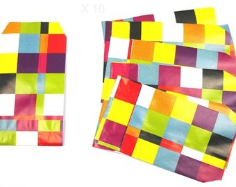 Pockets present in printed paper "tiles" 13 cm / 7 cm x 10 pieces