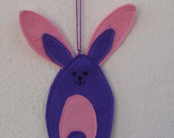 Purple and pink felt Bunny
