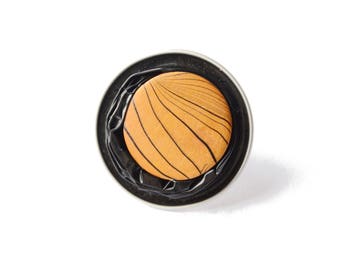 Contemporary ring capsule Nespresso recycled black and wood - birthday gift women - mother's day