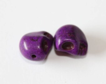 Death's head, Plum, 12 mm, the pair