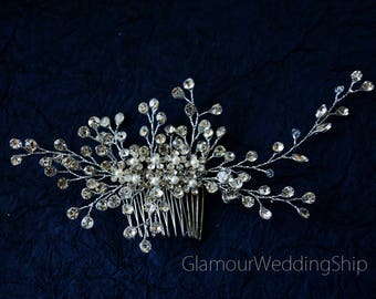 Wedding Hair Comb Silver Hair Comb Bridesmaid's Hair Comb Bridal Hairpiece Wedding Hair Bridal Hair Accessory Bridal Hair Piece