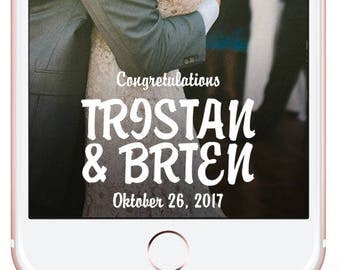 Wedding Snapchat Filter/Wedding Snap Chat Filter/Wedding Snapchat Geofilter/Snapchat Geofilter Wedding/Snapchat Filter Wedding/Just Married
