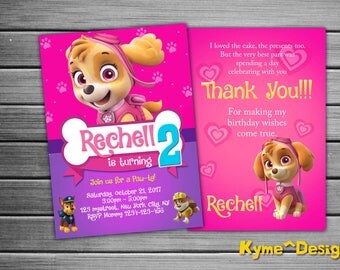 Paw Patrol Invitation, Paw Patrol Birthday Invitation Card, 5x7 Printable Card, Paw Patrol Birthday Party, Paw Patrol Invitation Card