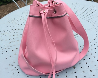 Faux leather bucket bag