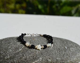 PEARL BRACELET, HEMATITE AND STERLING SILVER 925
