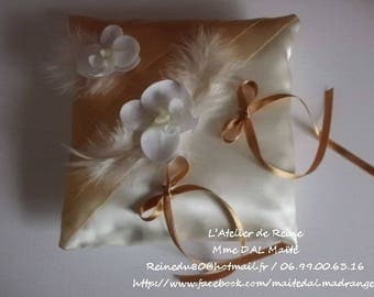 Ivory & gold wedding ring bearer pillow