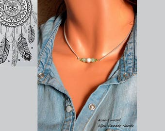 Collier Pendentif Aventurine Verte Boule 14mm - Pierre Naturelle, Création Artisanale Française - Neuf