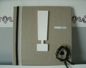 table with a point of punctuation, linen flower and lace