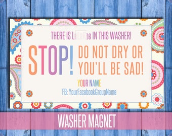 Washer Magnet; Stop Magnet; lulalaundry magnet, laundry, care magnet; or youll be sad, Business Card Size; PERSONALIZED!