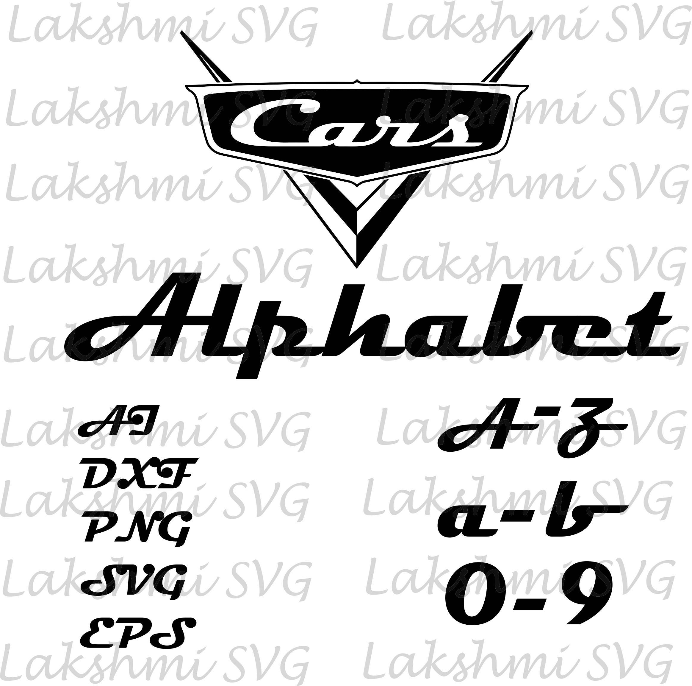 Cars Alphabet svg,Cars svg, INSTANT DOWNLOAD,Cars letters,Disney ...
