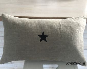 Natural linen cushion