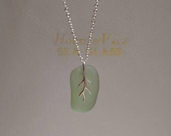 STUNNING SEAGLASS sterling silver necklace (711/18)
