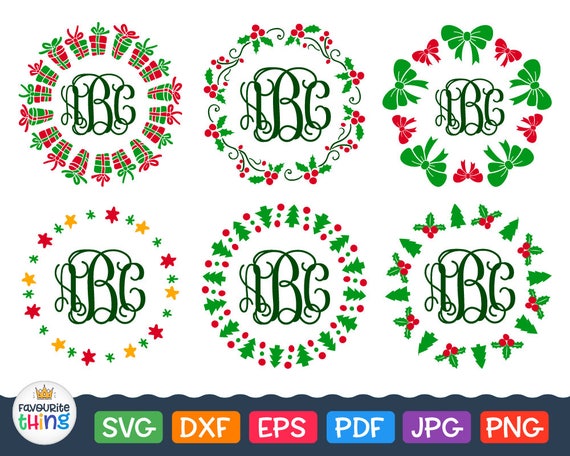 Free Svg Christmas Monogram - Layered SVG Cut File - Download Fonts