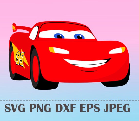 Download SVG Lightning McQueen Vector Layered Cut File Silhouette