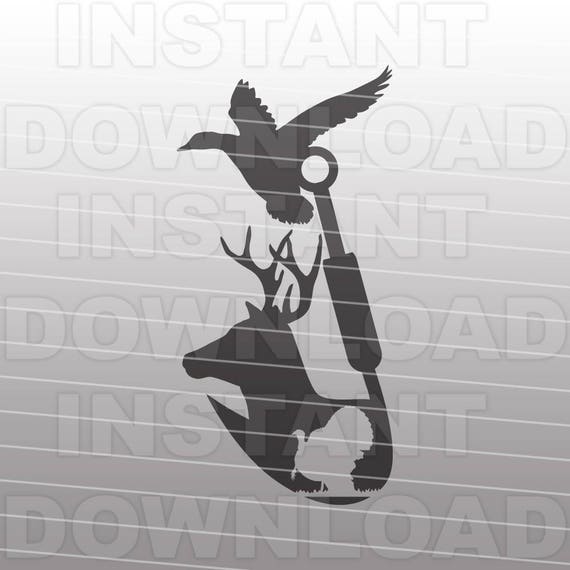 Deer Duck Hook Turkey SVG FileHunting and Fishing SVG File