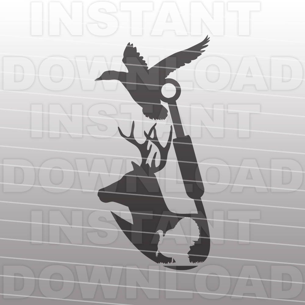 Download Deer Duck Hook Turkey SVG FileHunting and Fishing SVG File