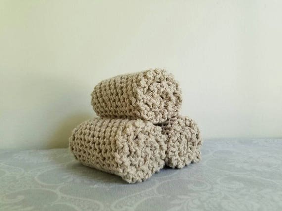 Natural Cotton Dishcloth Trio