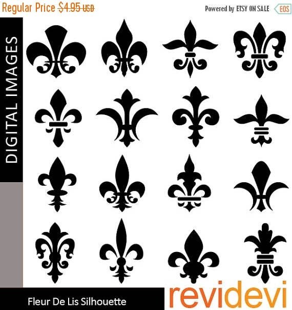 Download 35% OFF SALE Fleur de lis silhouette clipart decorative