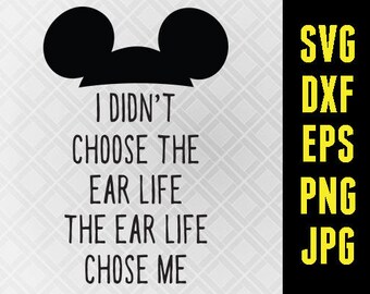 Disney SVG iron on Decal Cutting File / Clipart, Eps, Dxf, Png, & Jpeg Cricut Silhouette Ear Life Disneyland world Disneyworld Mickey Minnie