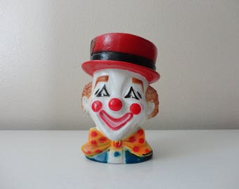 VINTAGE 1974 plastic CLOWN PLANTER